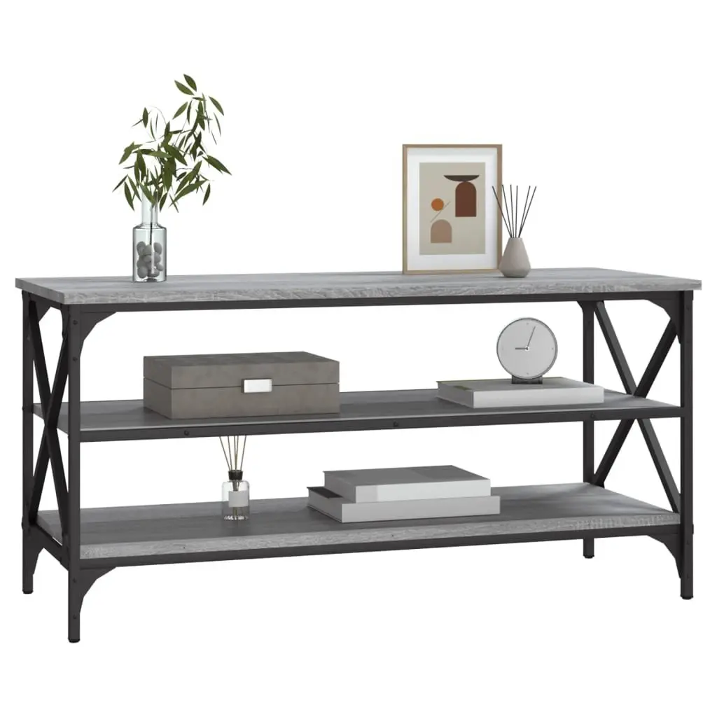 Industrial Style Grey TV Cabinet for Media Storage