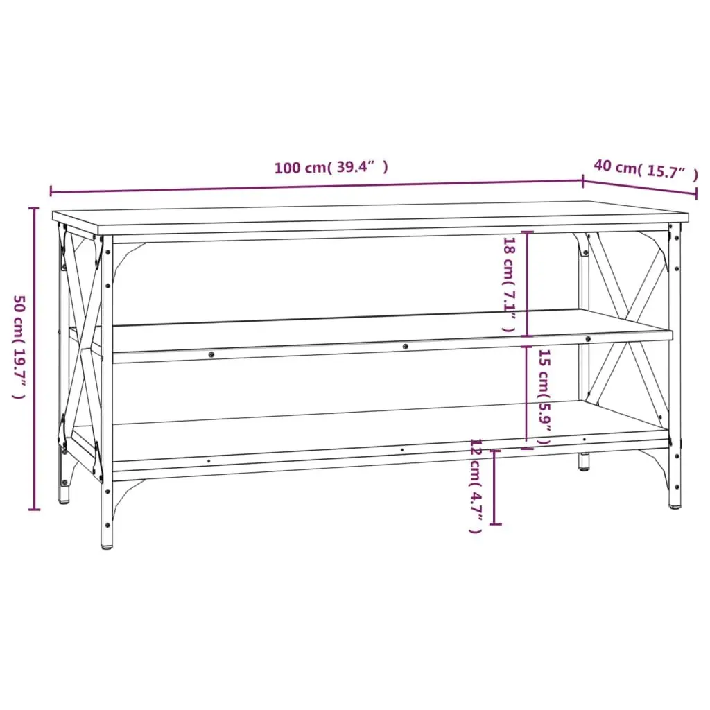 Industrial Style Grey TV Cabinet for Media Storage