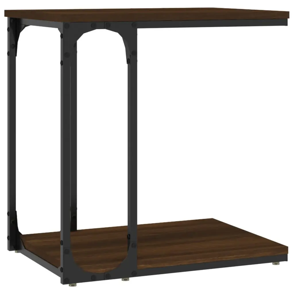 Side Table Brown Oak 50x35x52cm Engineered Wood Storage Furniture