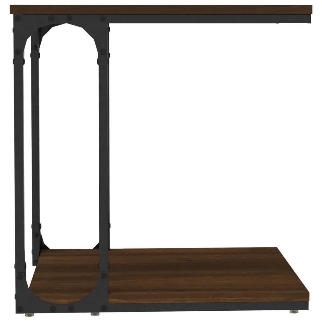 Side Table Brown Oak 50x35x52cm Engineered Wood Storage Furniture
