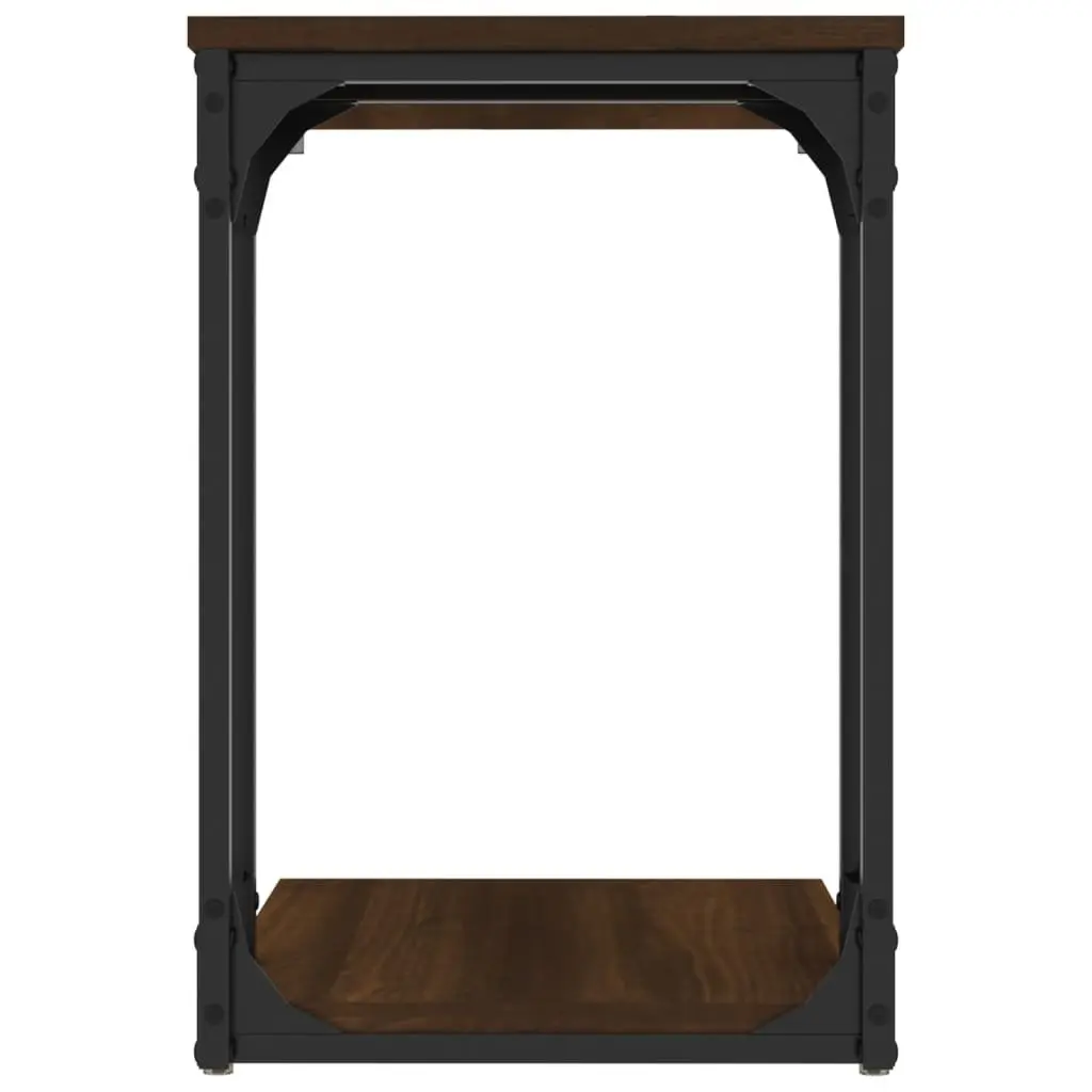 Side Table Brown Oak 50x35x52cm Engineered Wood Storage Furniture
