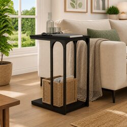 C-Shape Black End Table for Your Living Room