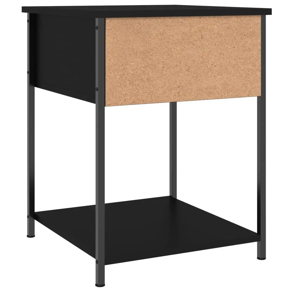 Black Bedside Table with Storage 44x45x58cm