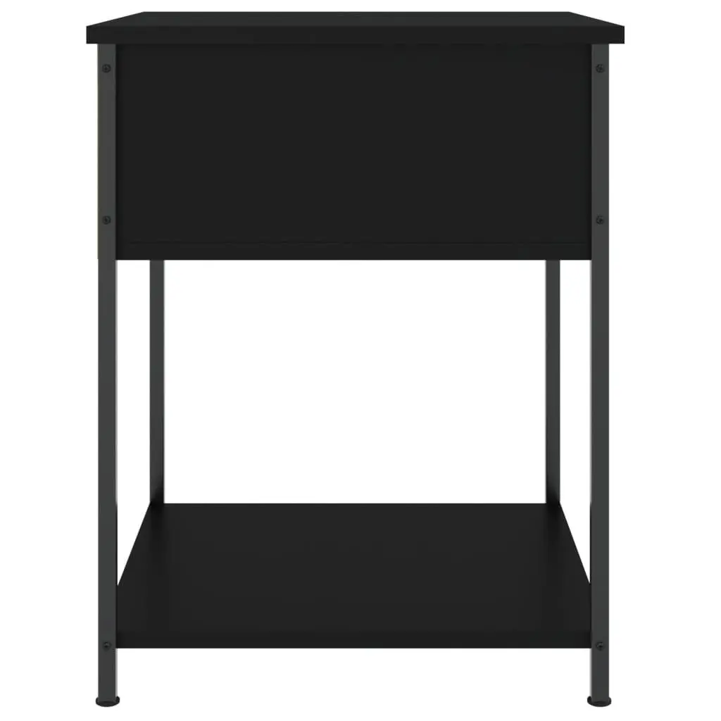 Black Bedside Table with Storage 44x45x58cm