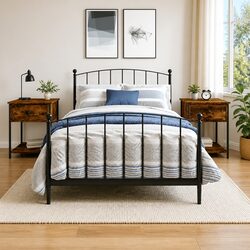 Elegant Brown Bedside Tables - 2 pcs Storage Solution