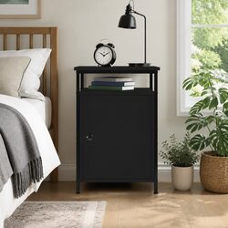 Compact Black Bedside Cabinet for Cozy Spaces