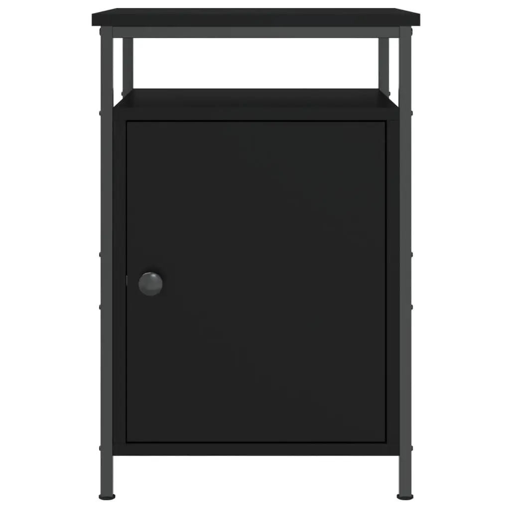 Bedside Cabinet Black 40x42x60cm Storage Table Bedroom Furniture Compact Design