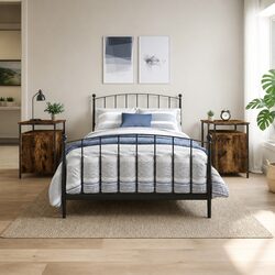 Charming Brown Engineered Wood Bedside Cabinets - 2 pcs
