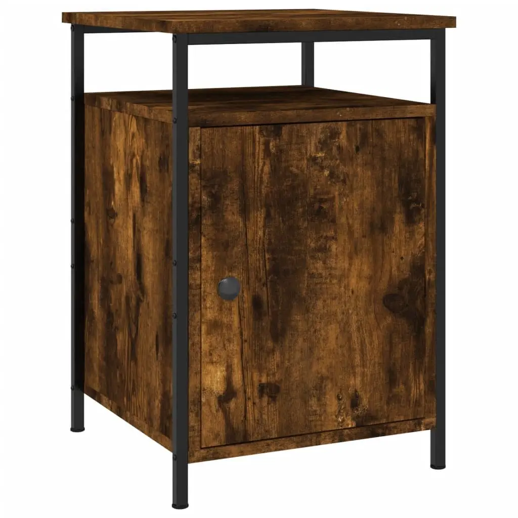 Bedside Cabinets 2 pcs Brown Engineered Wood Storage Bedroom Nightstand Tables