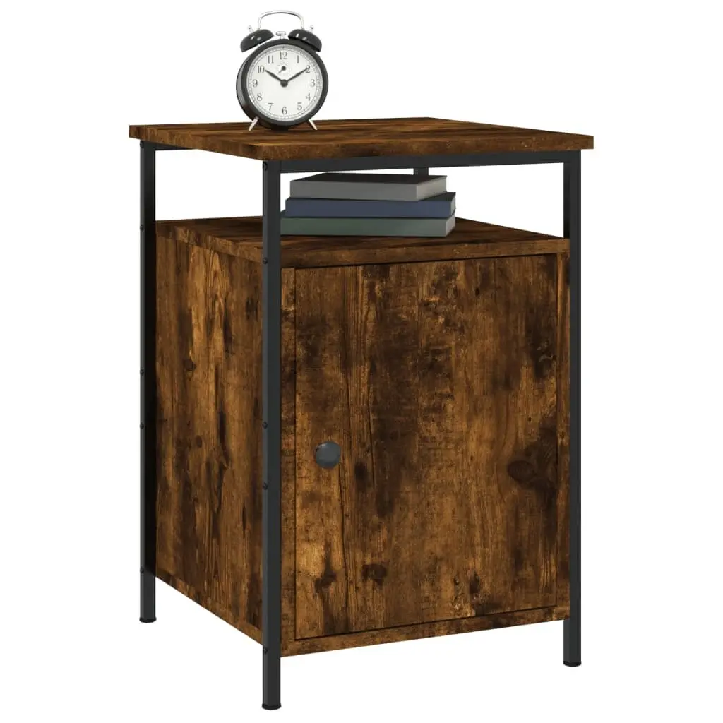 Bedside Cabinets 2 pcs Brown Engineered Wood Storage Bedroom Nightstand Tables