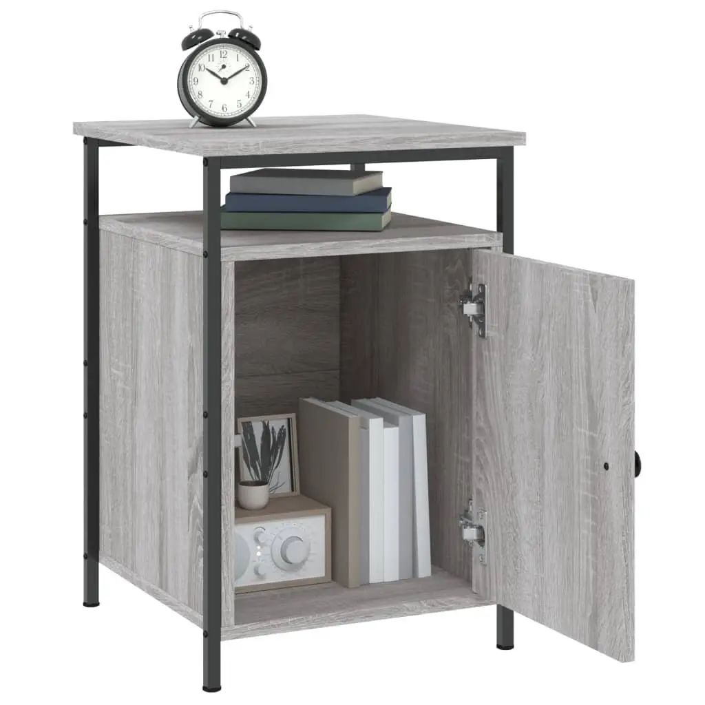 Bedside Cabinet Grey Sonoma 40x42x60 cm Engineered Wood Storage Table