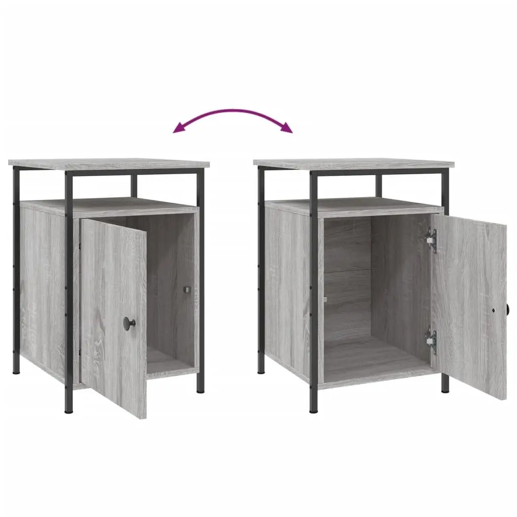Bedside Cabinet Grey Sonoma 40x42x60 cm Engineered Wood Storage Table