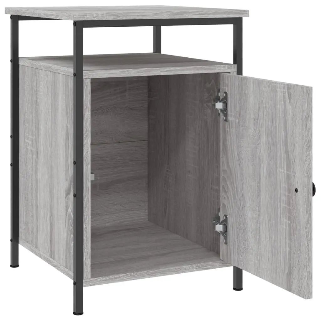 Bedside Cabinets 2 pcs Grey Sonoma Engineered Wood Storage Side Table Bedroom