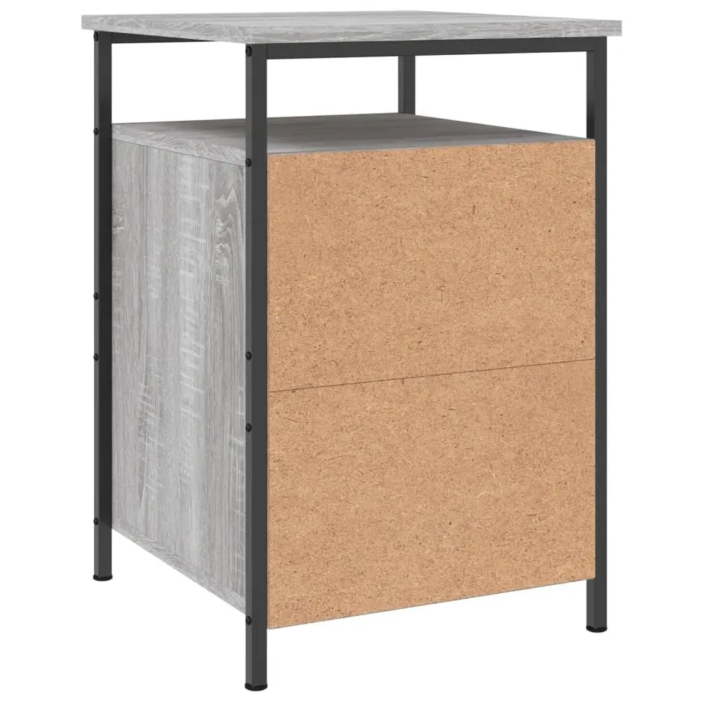 Bedside Cabinets 2 pcs Grey Sonoma Engineered Wood Storage Side Table Bedroom