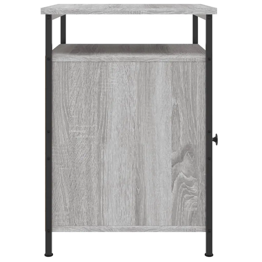 Bedside Cabinets 2 pcs Grey Sonoma Engineered Wood Storage Side Table Bedroom