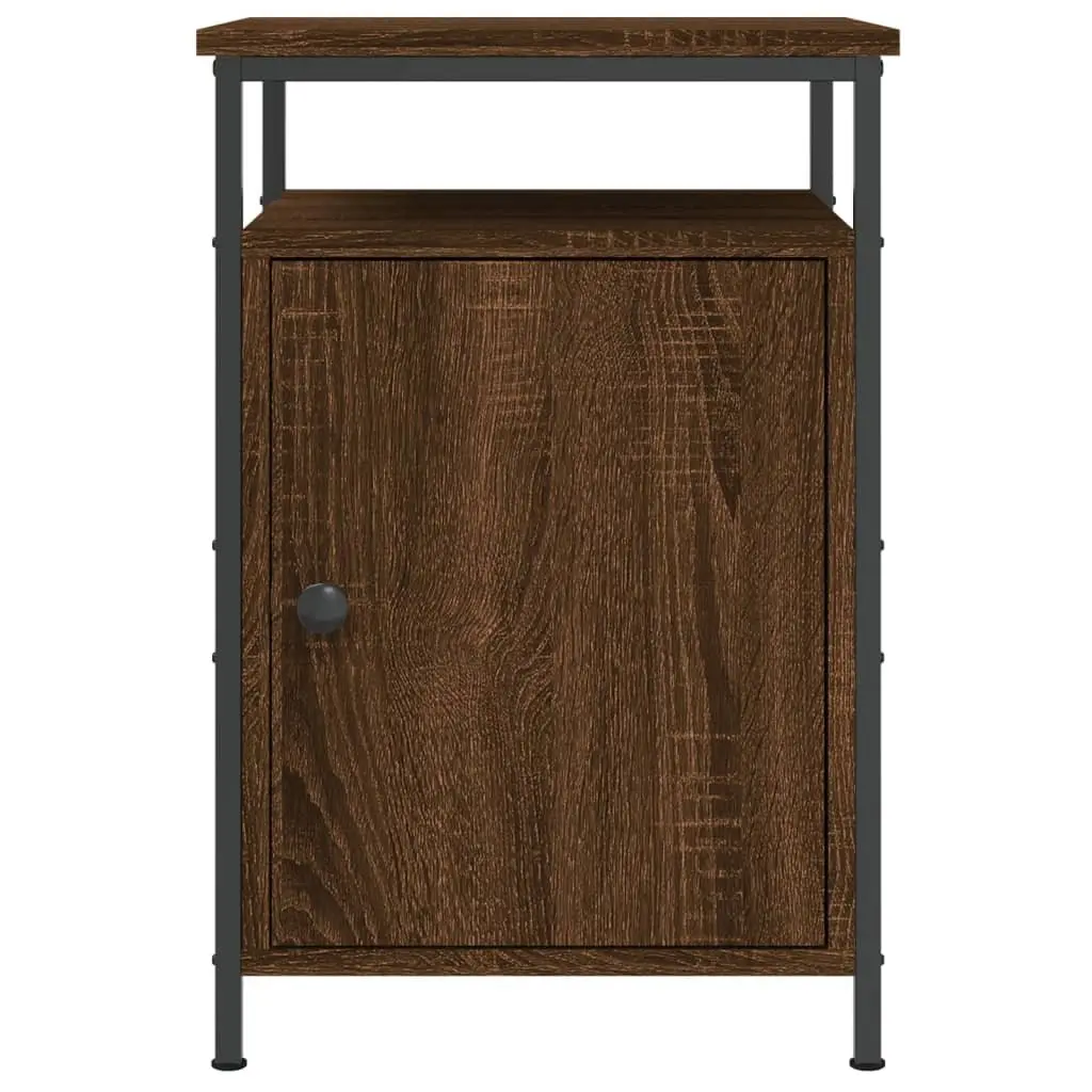 Bedside Cabinets Brown Oak Engineered Wood 40 x 42 x 60 cm 2 Piece