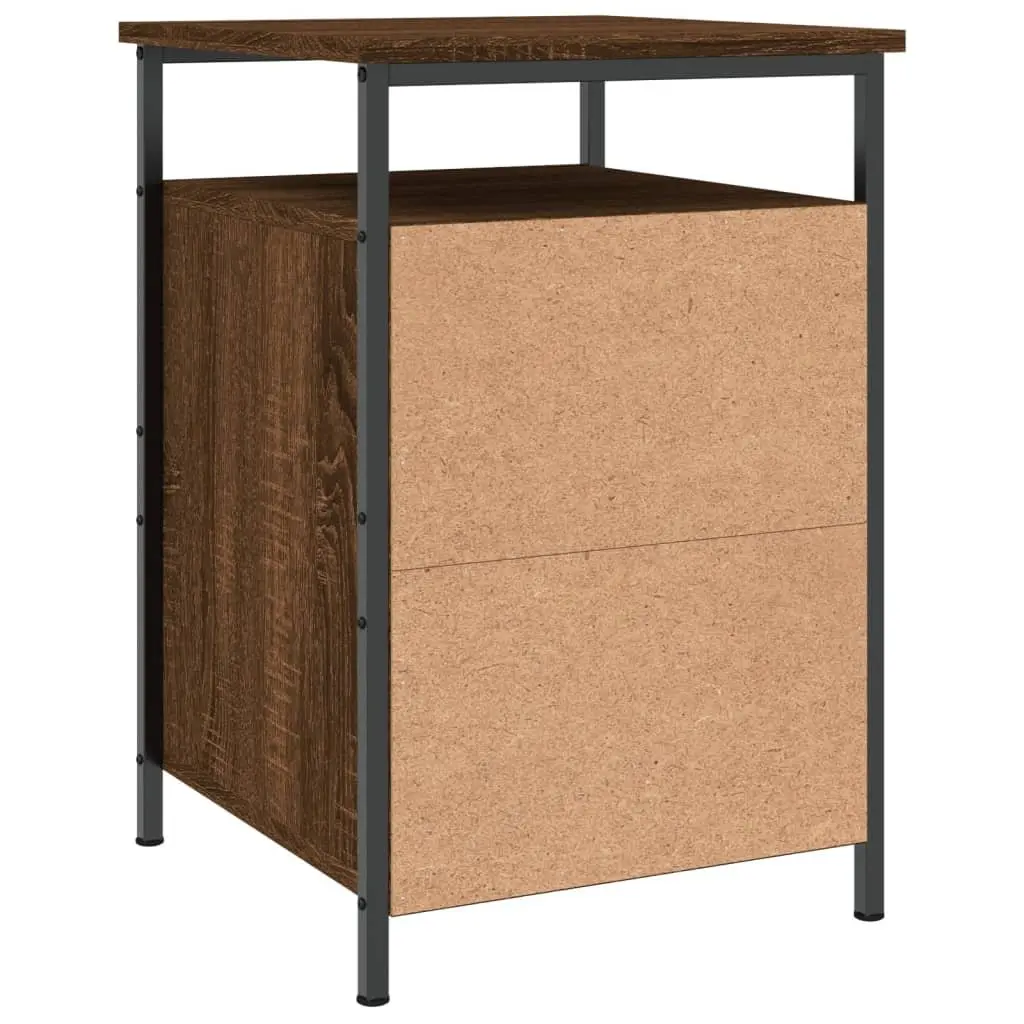 Bedside Cabinets Brown Oak Engineered Wood 40 x 42 x 60 cm 2 Piece