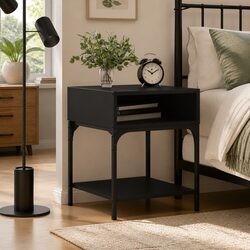 Charming Black Bedside Table for Cozy Bedrooms