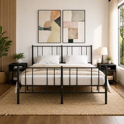 Elegant Black Bedside Tables - Set of 2