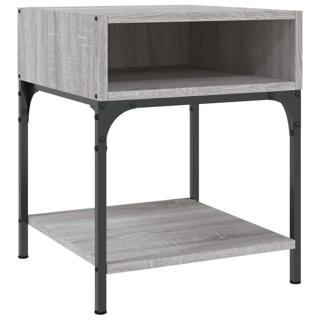 Engineered Wood Nightstands Grey 40x41x50 cm Bedside Tables 2 Piece