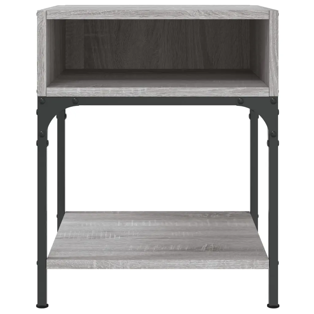Engineered Wood Nightstands Grey 40x41x50 cm Bedside Tables 2 Piece