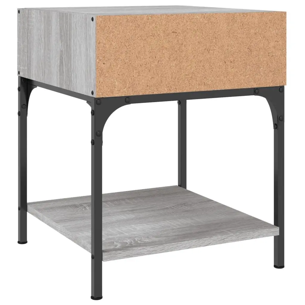 Engineered Wood Nightstands Grey 40x41x50 cm Bedside Tables 2 Piece