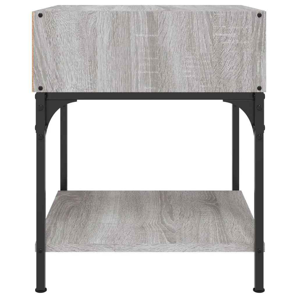Engineered Wood Nightstands Grey 40x41x50 cm Bedside Tables 2 Piece