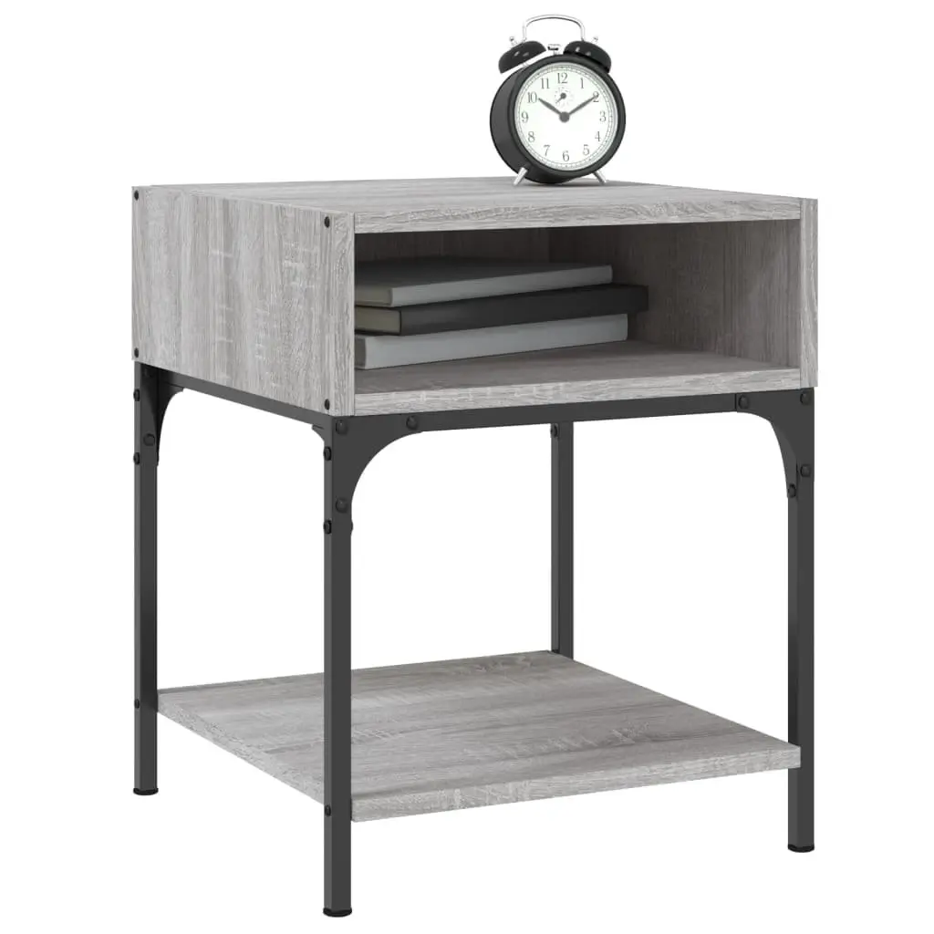 Engineered Wood Nightstands Grey 40x41x50 cm Bedside Tables 2 Piece