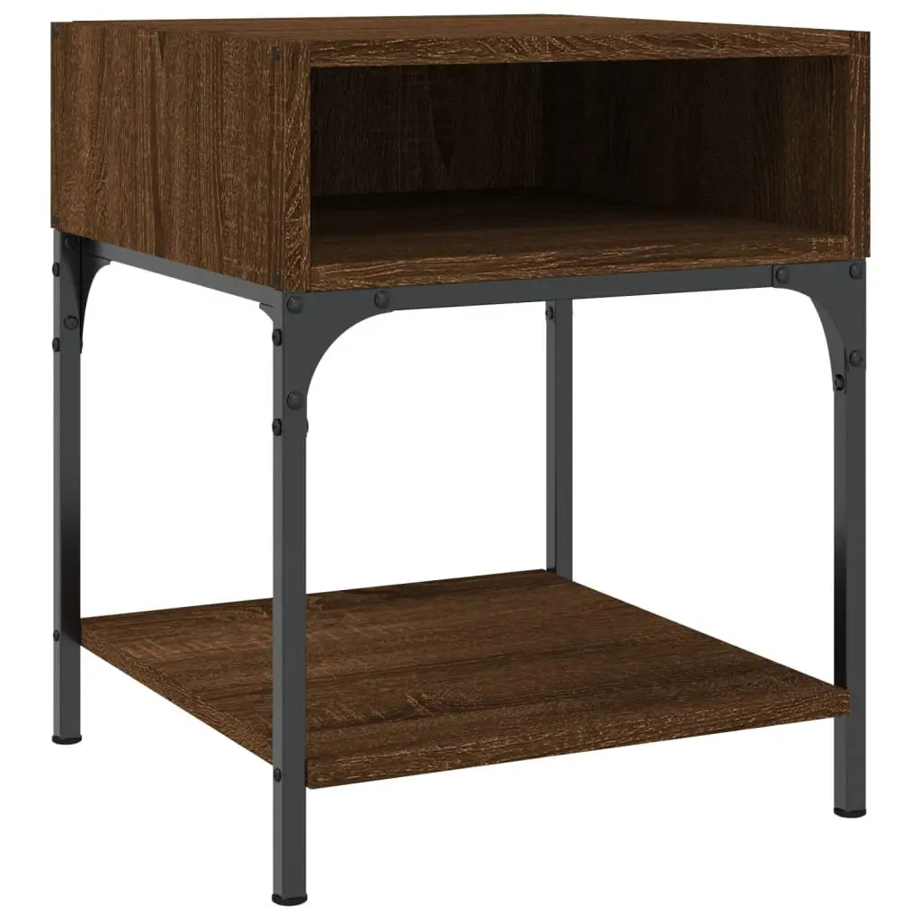 Bedside Tables Brown Oak 40x41x50 cm Engineered Wood Nightstand Storage Cabinet 2 pcs
