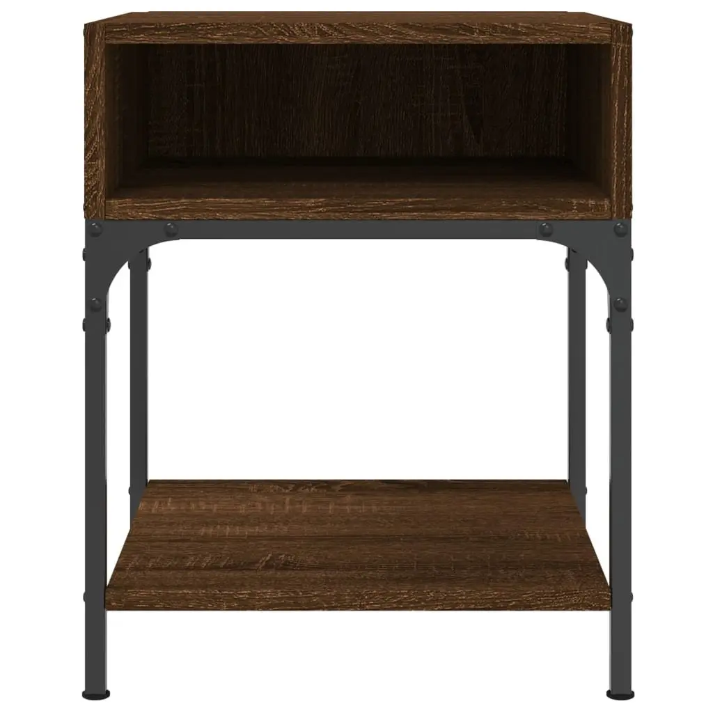 Bedside Tables Brown Oak 40x41x50 cm Engineered Wood Nightstand Storage Cabinet 2 pcs