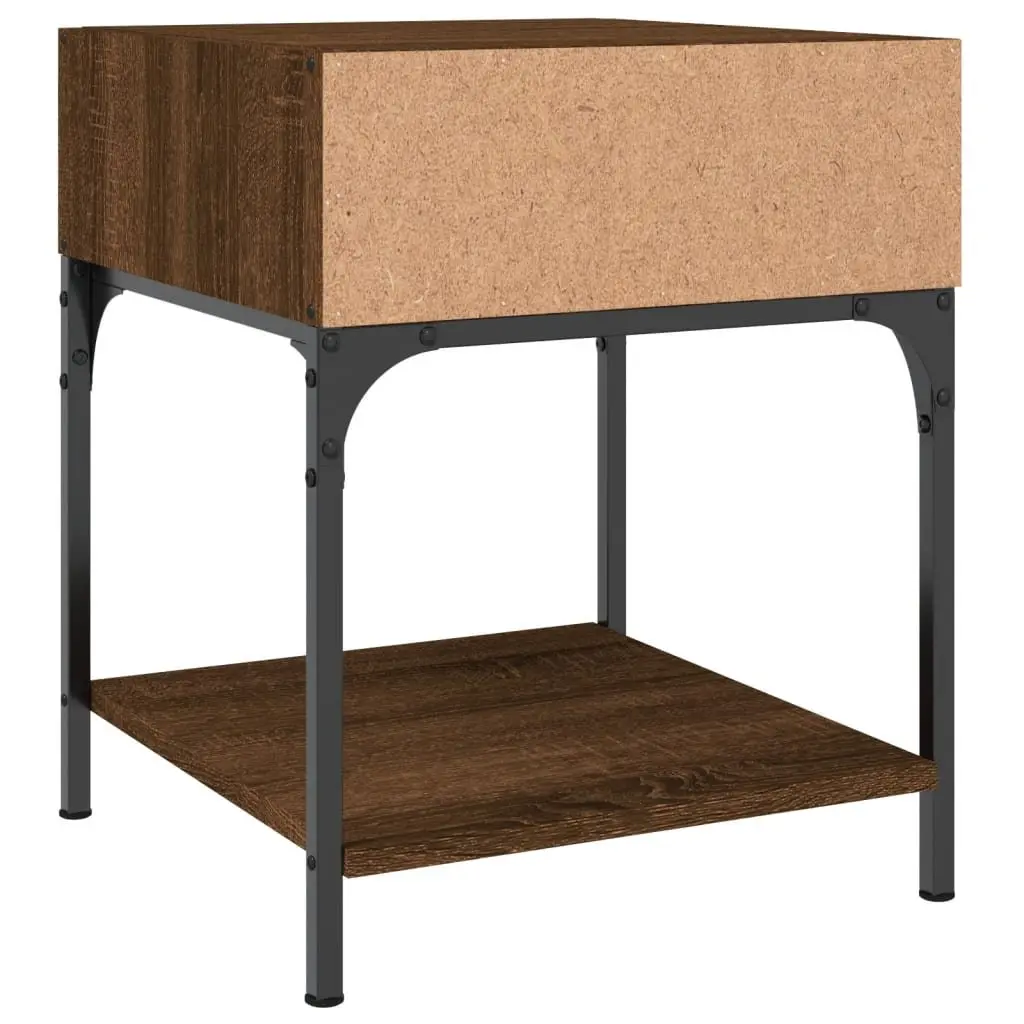 Bedside Tables Brown Oak 40x41x50 cm Engineered Wood Nightstand Storage Cabinet 2 pcs