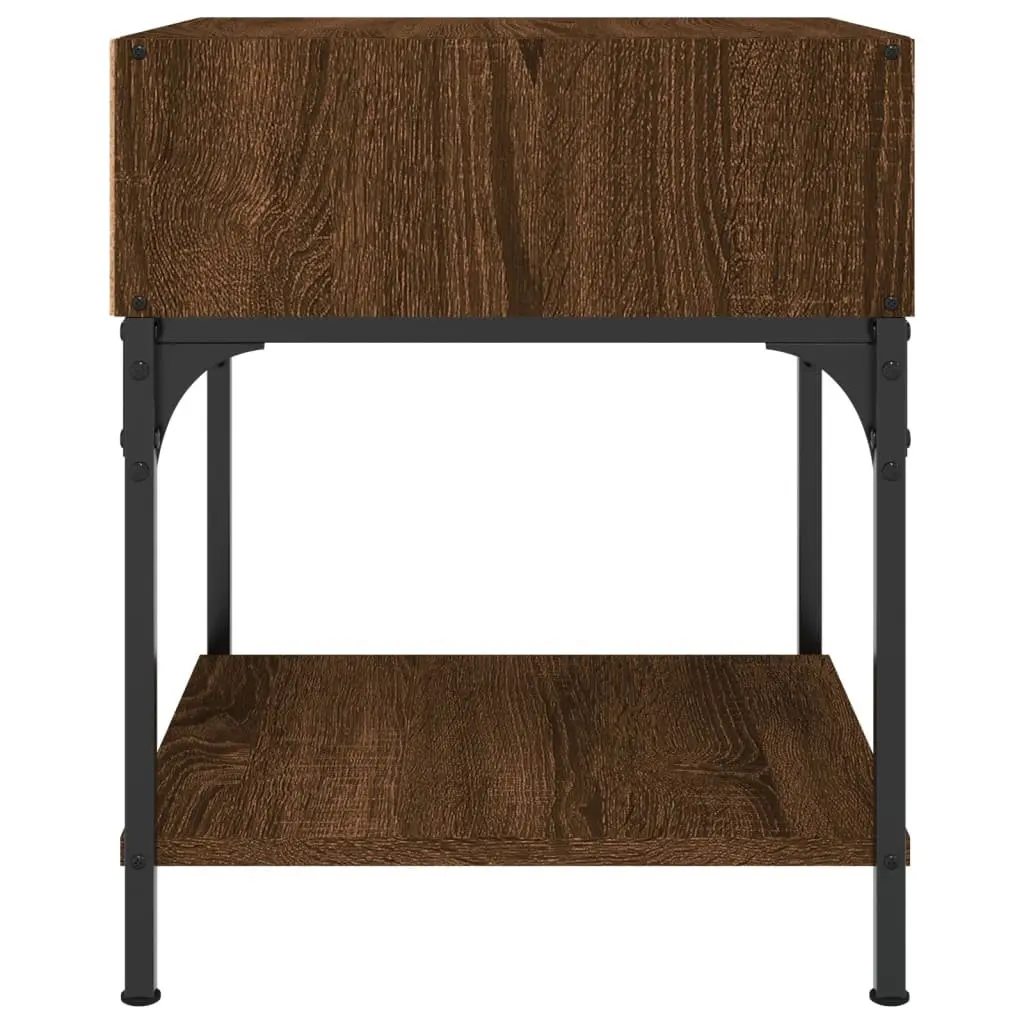 Bedside Tables Brown Oak 40x41x50 cm Engineered Wood Nightstand Storage Cabinet 2 pcs