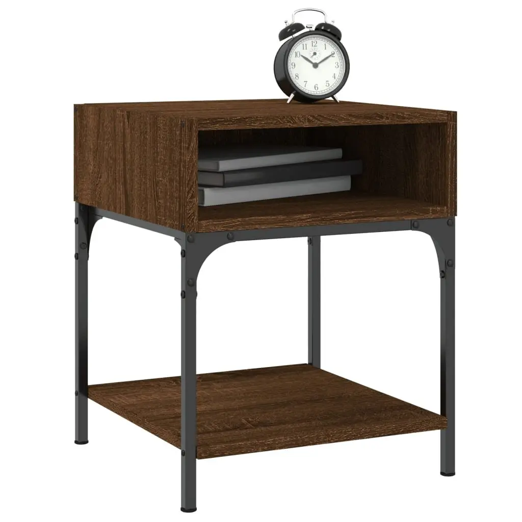 Bedside Tables Brown Oak 40x41x50 cm Engineered Wood Nightstand Storage Cabinet 2 pcs