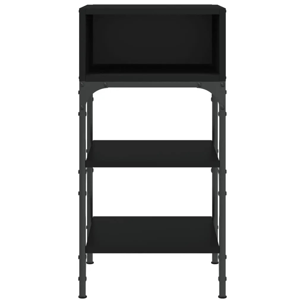 Black Bedside Tables 2 Piece Nightstand Storage 35x34.5x70 cm Engineered Wood