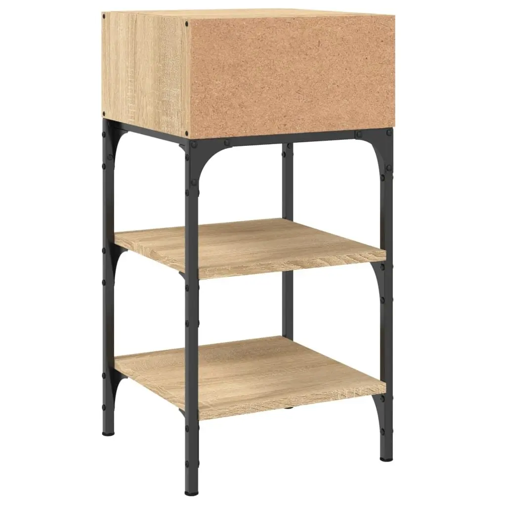 Bedside Tables Brown 35x34.5x70 cm Engineered Wood 2 Piece Nightstand Storage