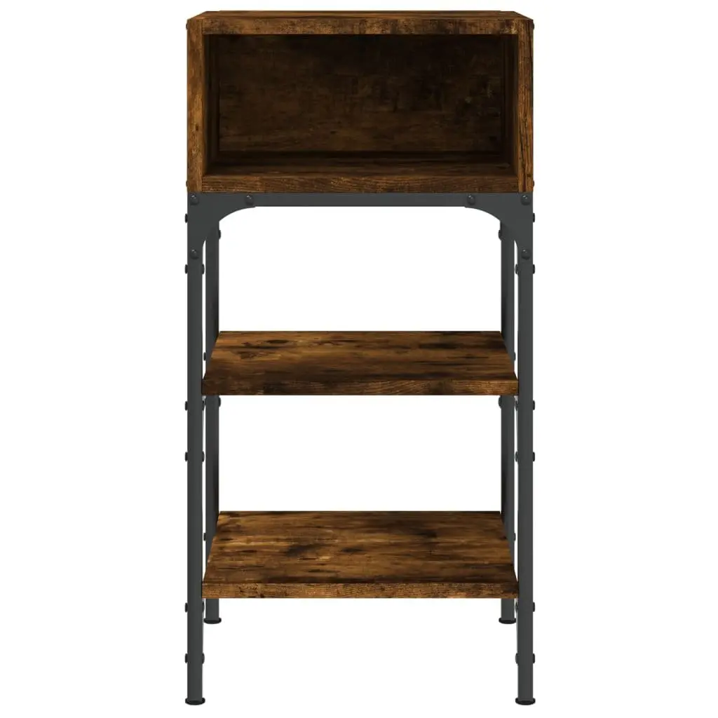 Engineered Wood Nightstand Brown Storage Cabinet Bedside Table 35x34.5x70cm