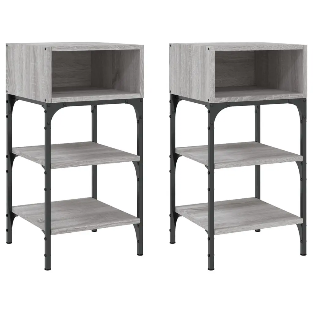 Bedside Tables Grey Sonoma 35x34.5x70 cm Engineered Wood Nightstand 2 pcs