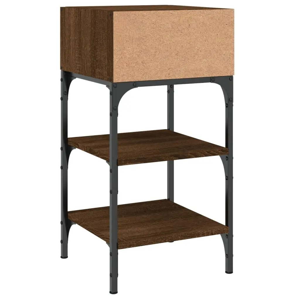 Bedside Tables Brown Oak 35x34.5x70 cm Engineered Wood Side Cabinet 2 Piece