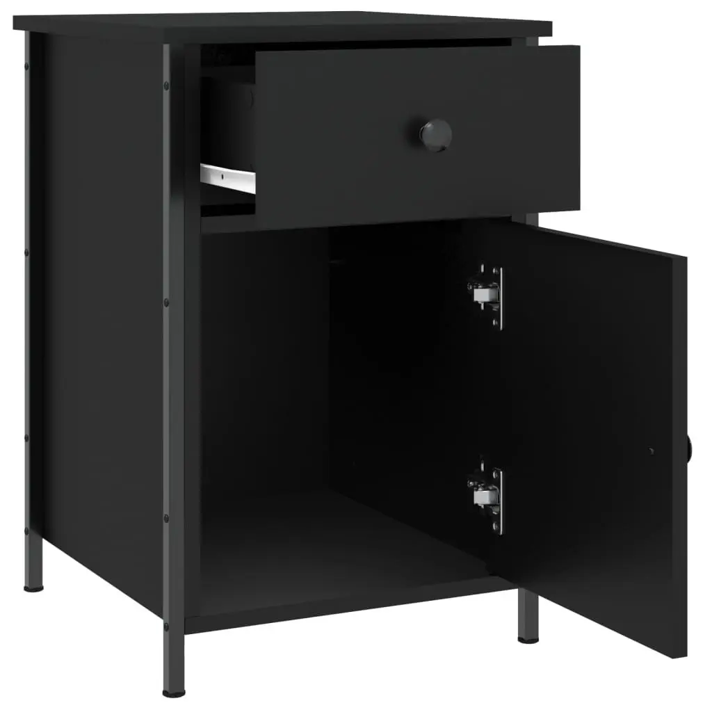 Black Bedside Cabinets 2 pcs 40x42x60 cm