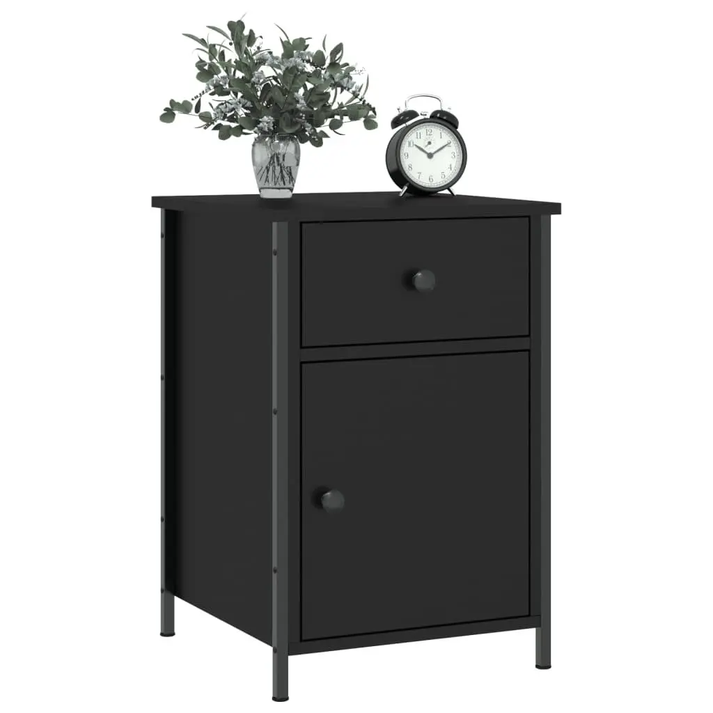 Black Bedside Cabinets 2 pcs 40x42x60 cm
