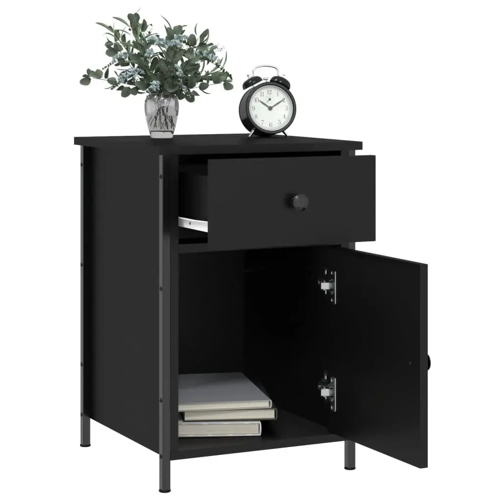 Black Bedside Cabinets 2 pcs 40x42x60 cm