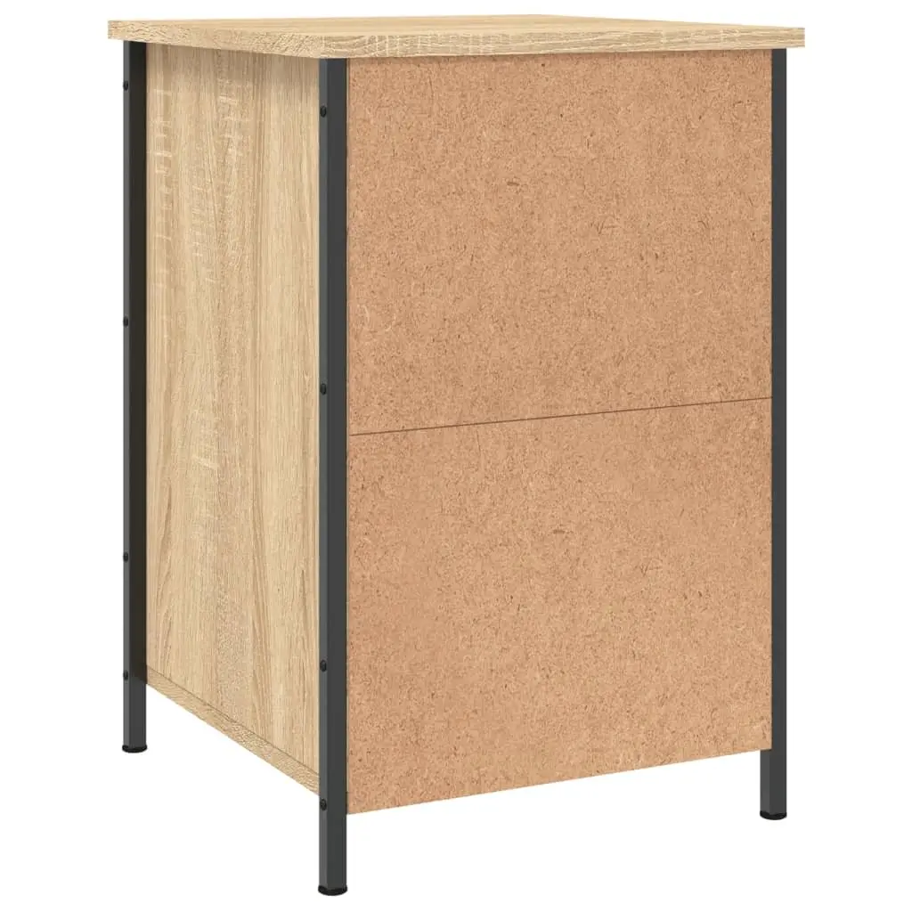 Bedside Cabinet 2pc Nightstand Storage Organiser Brown Engineered Wood