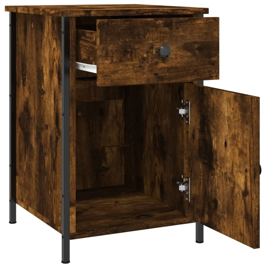 Bedside Cabinets 2 pcs Brown Engineered Wood Nightstands Storage Furniture