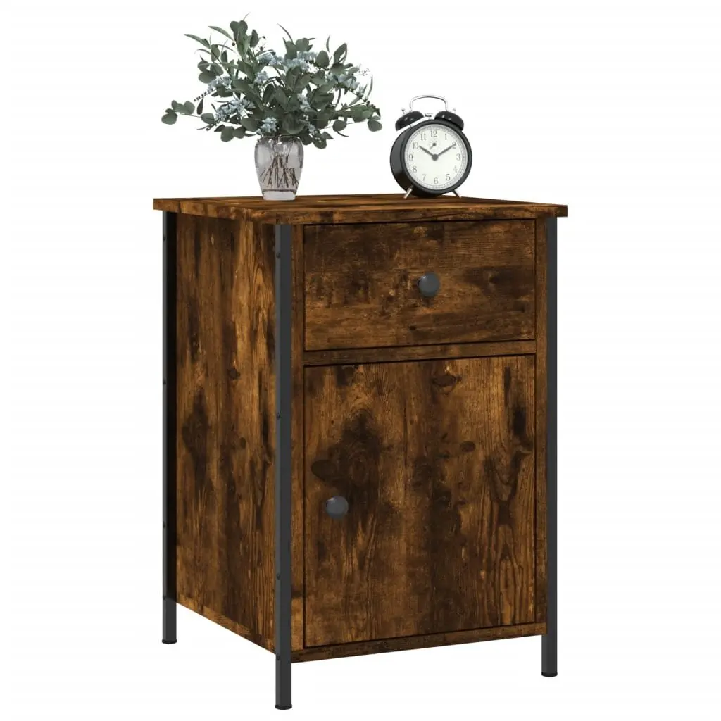 Bedside Cabinets 2 pcs Brown Engineered Wood Nightstands Storage Furniture