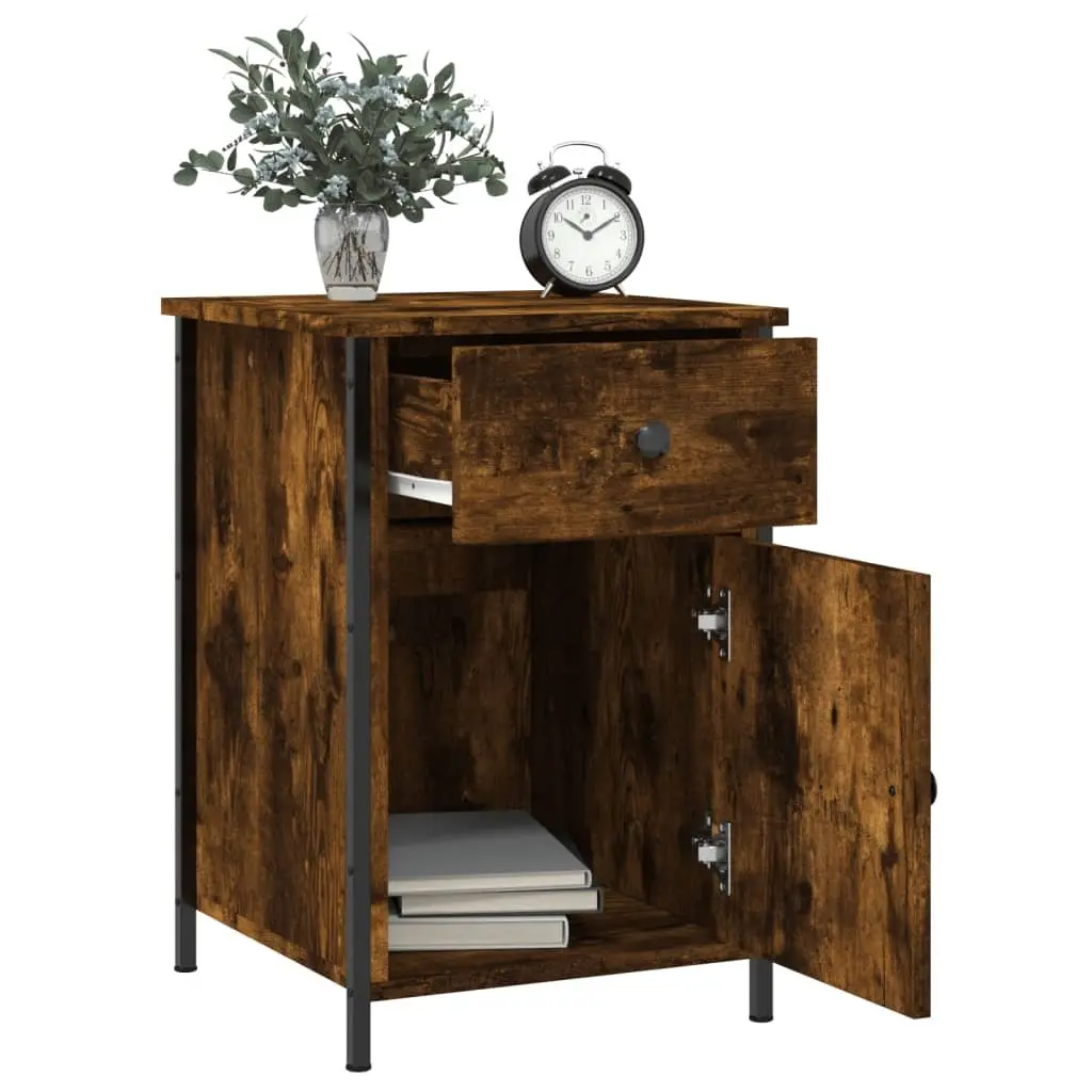 Bedside Cabinets 2 pcs Brown Engineered Wood Nightstands Storage Furniture