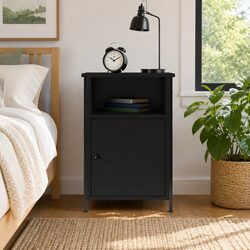 Elegant Black Bedside Cabinet 40x42x60 cm