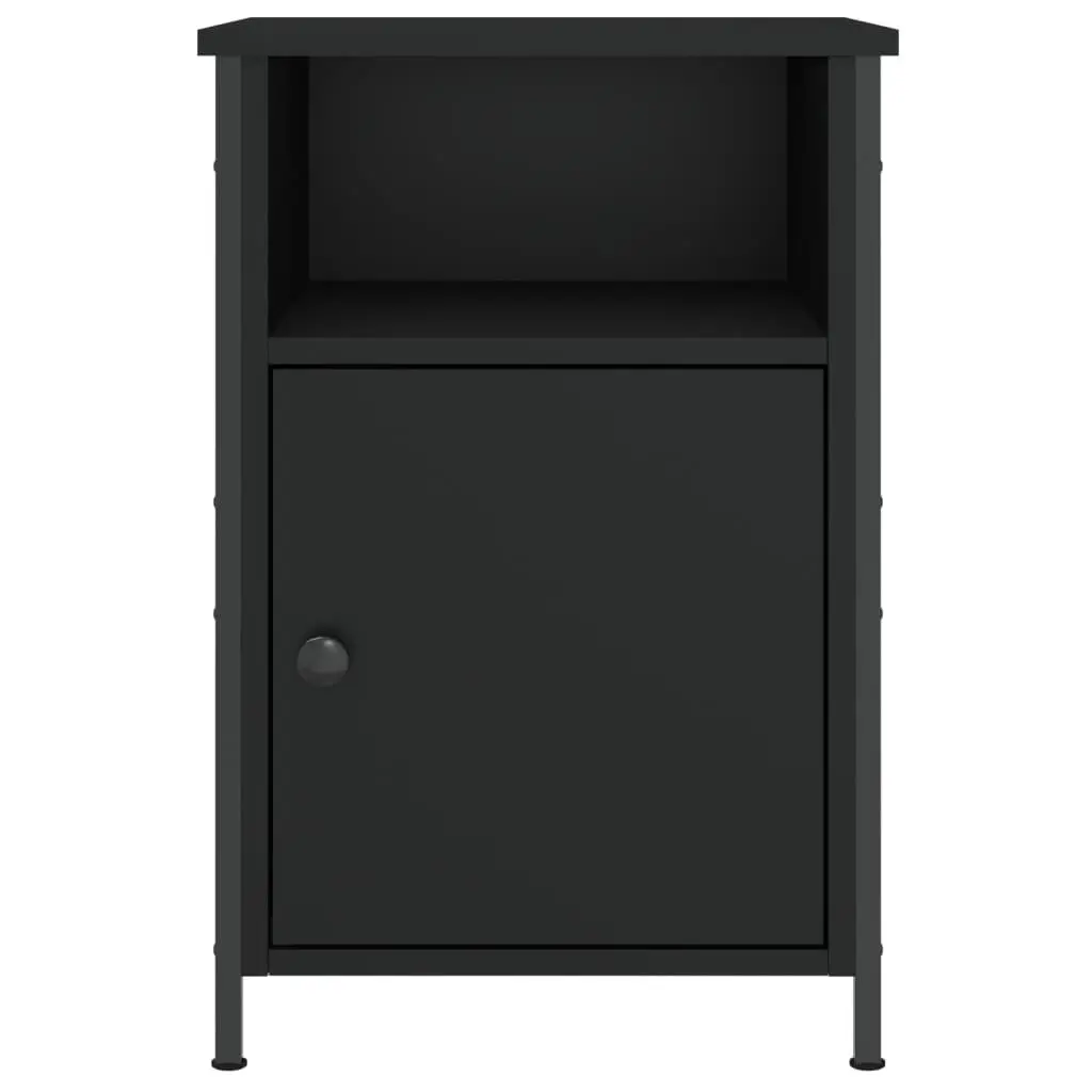 Bedside Cabinet Black 40x42x60 cm Engineered Wood Storage Nightstand Table