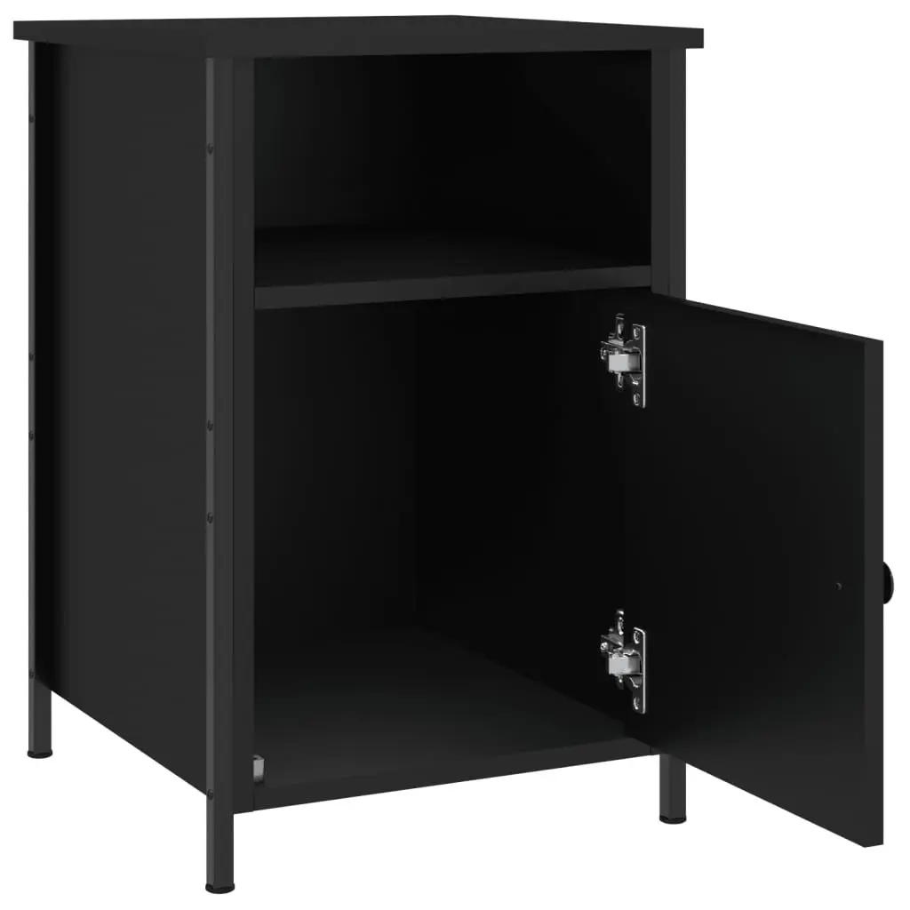 Bedside Cabinet Black 40x42x60 cm Engineered Wood Storage Nightstand Table