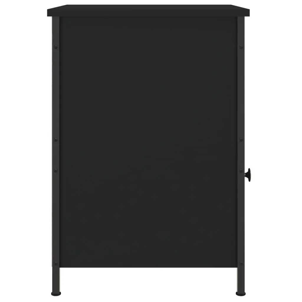 Bedside Cabinet Black 40x42x60 cm Engineered Wood Storage Nightstand Table