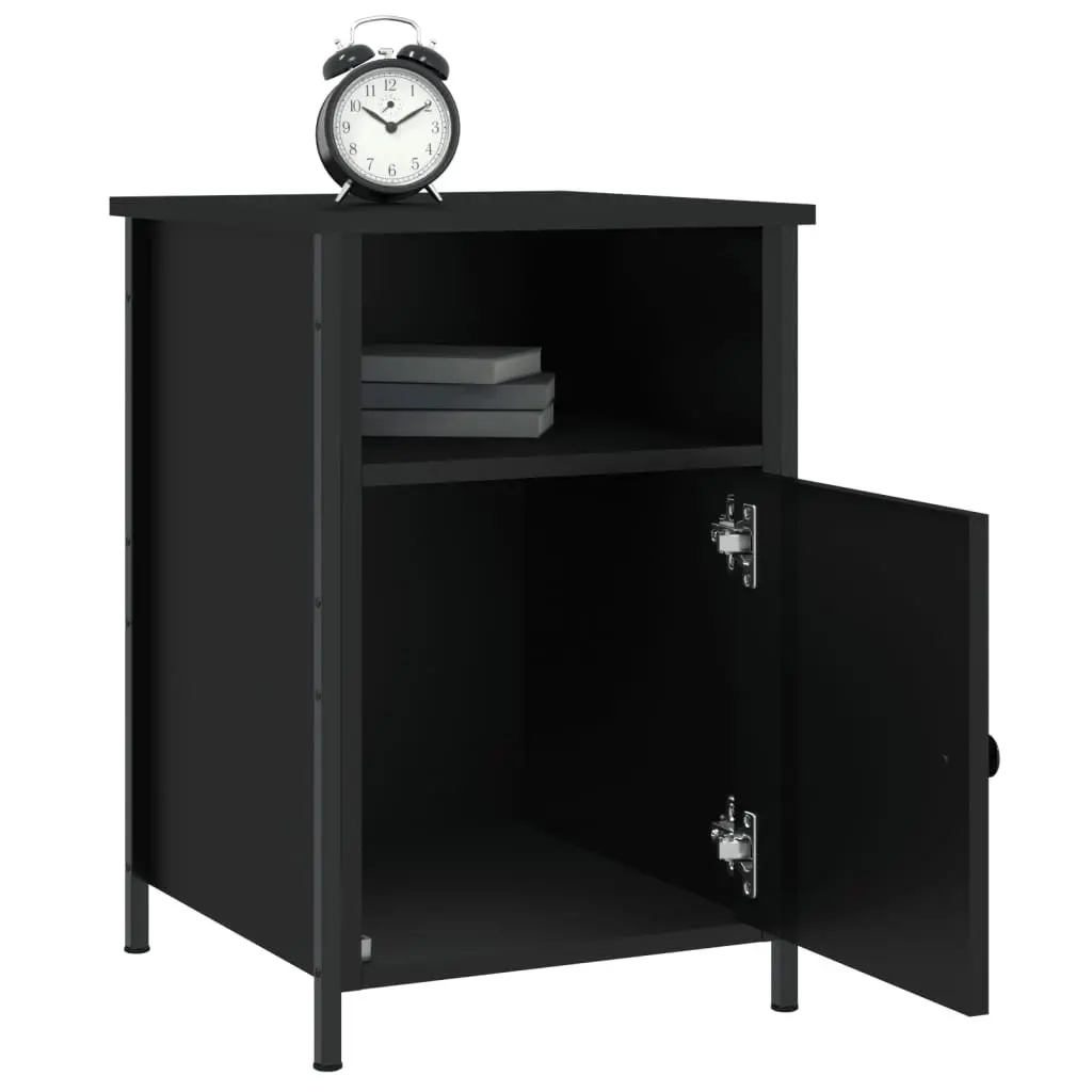 Bedside Cabinet Black 40x42x60 cm Engineered Wood Storage Nightstand Table